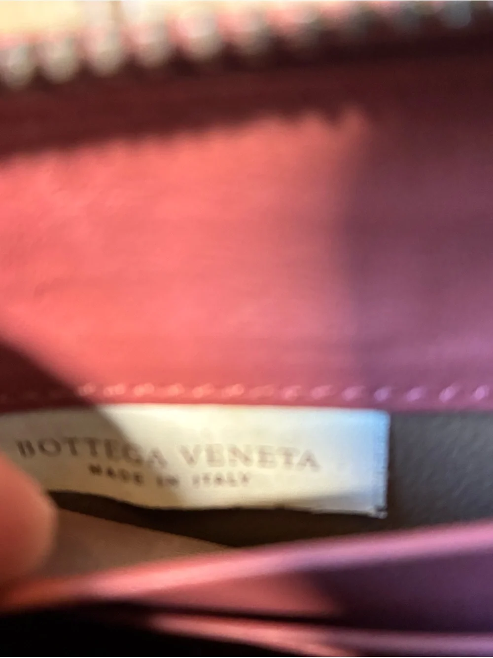 Bottega Veneta Pink and Burgundy Intrecciato Zip Wallet